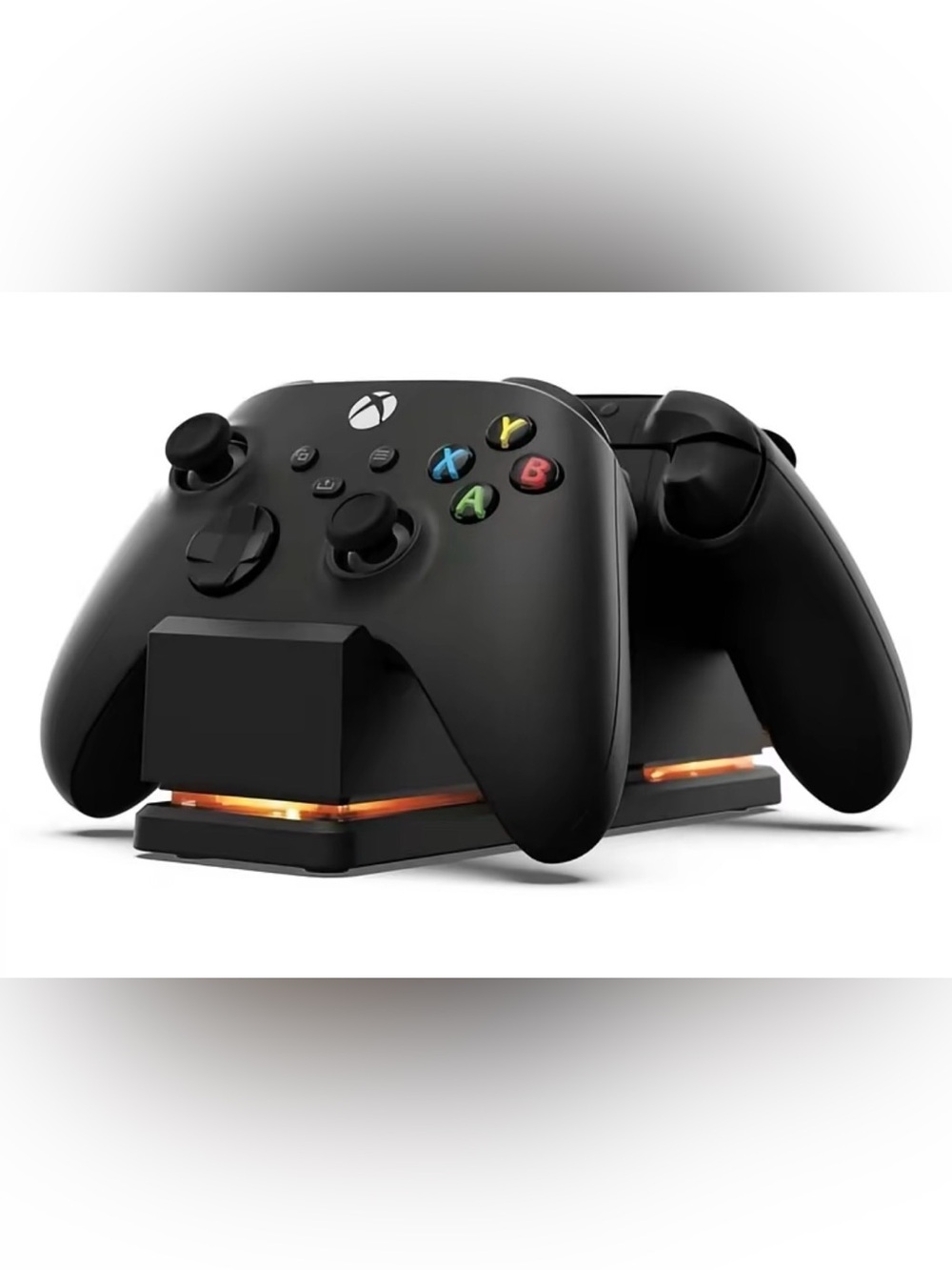 Xbox-Style Dual Controller Charging Stand in Black with LED